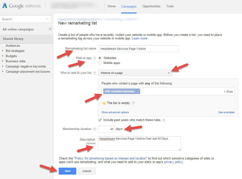 Remarketing Lists for Search Ads (RLSA)1