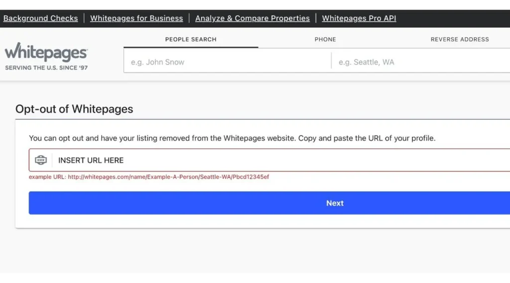 How to Remove Listing on Whitepages Easily 1 remove listing on whitepages1