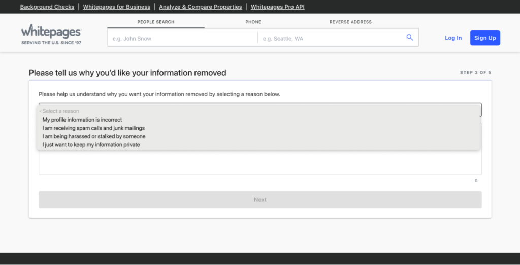 How to Remove Listing on Whitepages Easily 2 remove listing on whitepages2