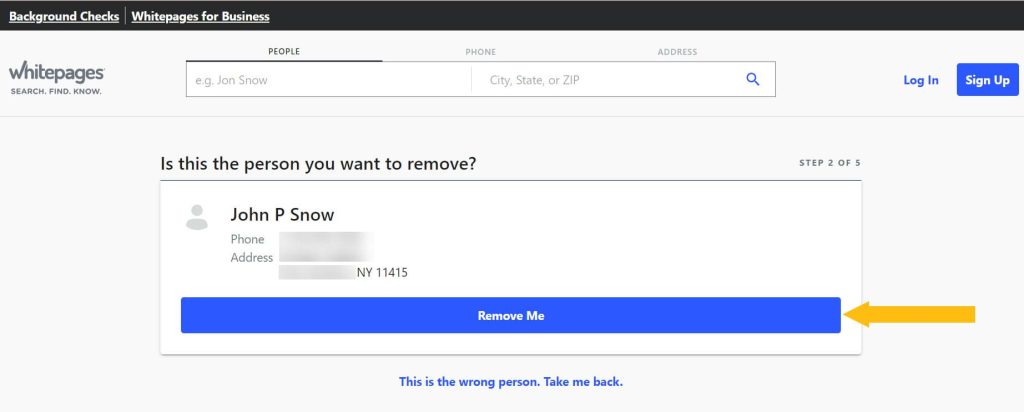 How to Remove Listing on Whitepages Easily 3 remove listing on whitepages3