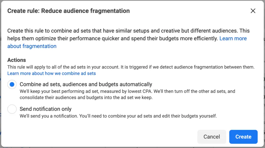 5 Tips for Using Facebook Ads Automated Rules to Improve Your Marketing Strategy 2 Audience fragmentation rules