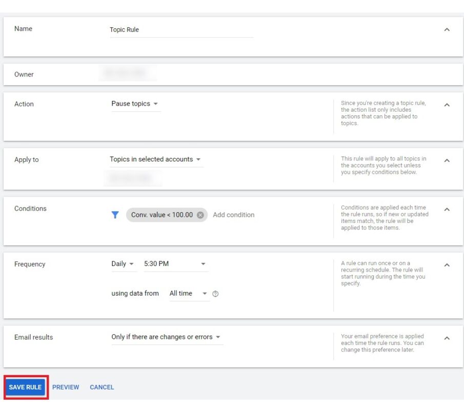 Automated Rules in Google Ads10