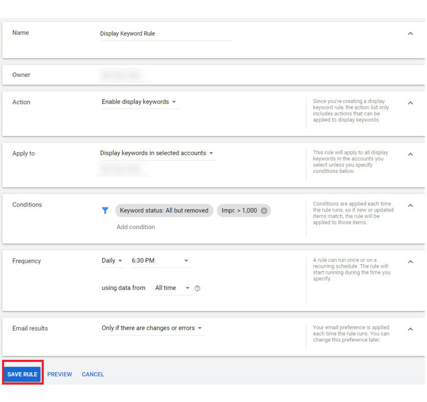 Automated Rules in Google Ads9