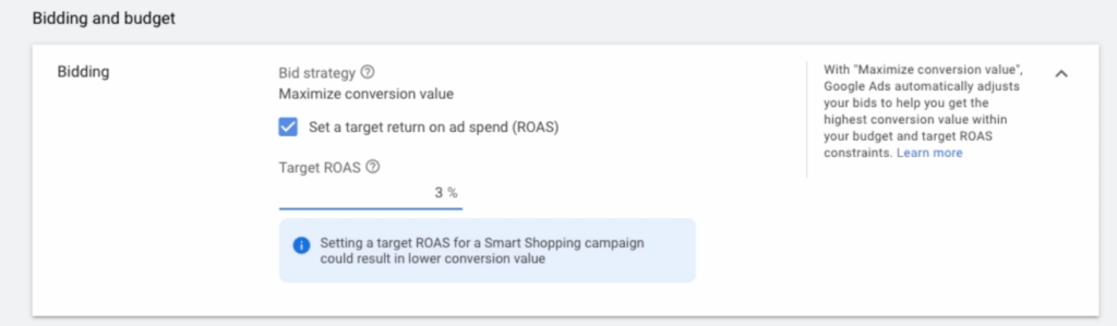 Decide on a ROAS