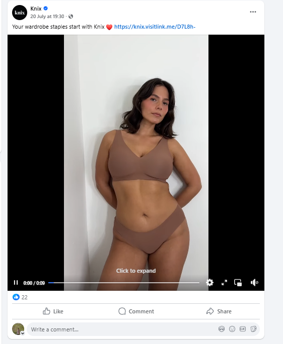 Using Facebook Ads for Lingerie Business: Examples and Tips 8 Facebook Ads for Lingerie Business8