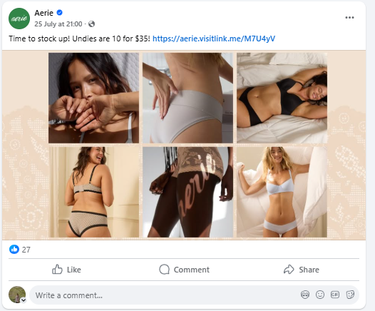 Using Facebook Ads for Lingerie Business: Examples and Tips 9 Facebook Ads for Lingerie Business9