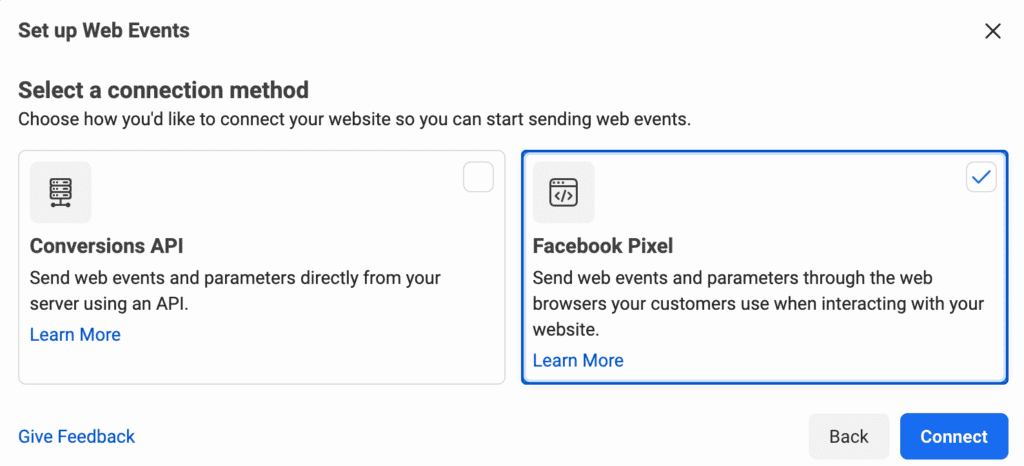 Facebook pixel for retargeting