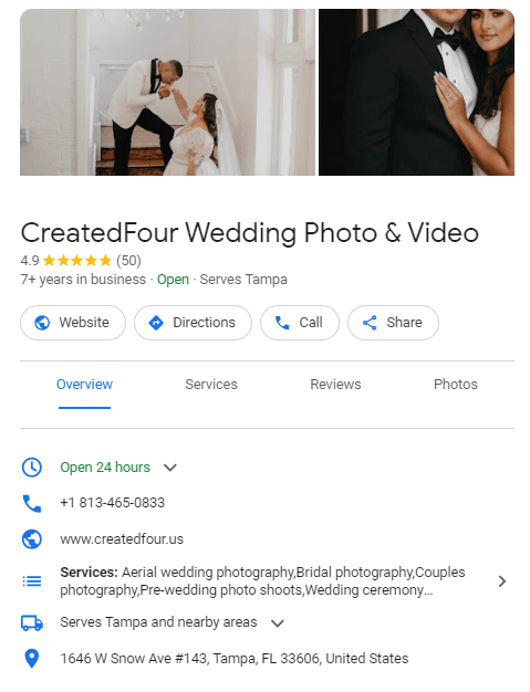 Google Business Profile for photographers
