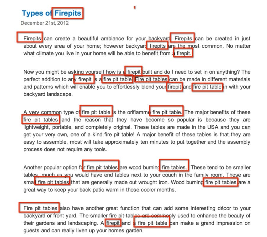 Keyword Stuffing 