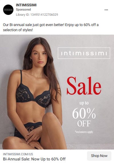 Top 5 Attractive Facebook Ads Examples For Lingerie Business 6 Lingerie Business6