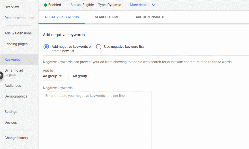 Maximizing Sales with Google Shopping Ads for eCommerce Store 9 Negative keywords1