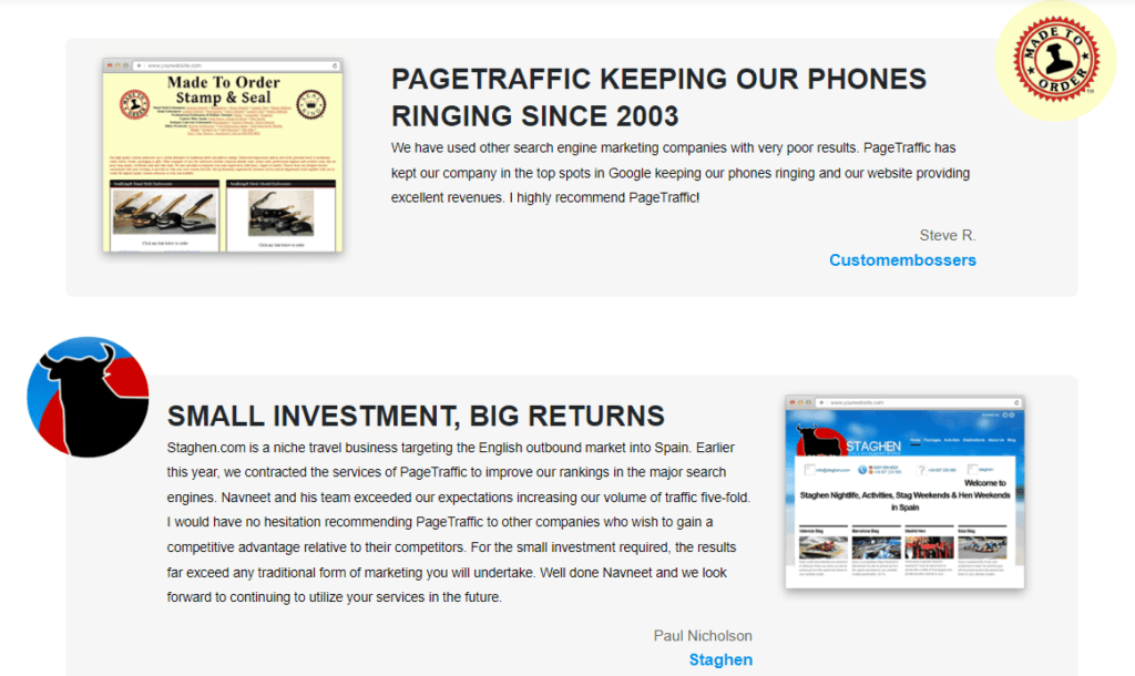 Reviews and testimonials
