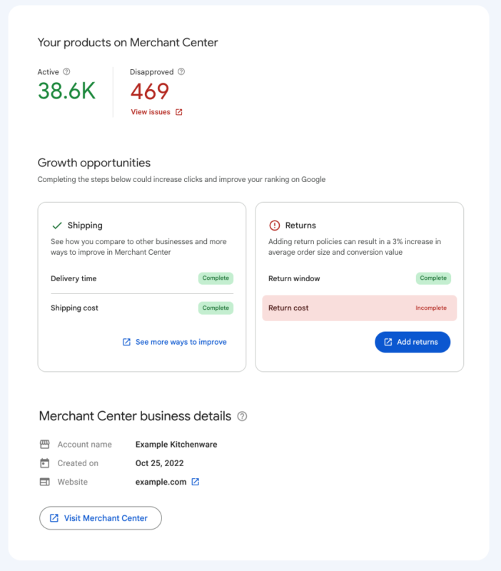 Sellers Report in Google Merchant2