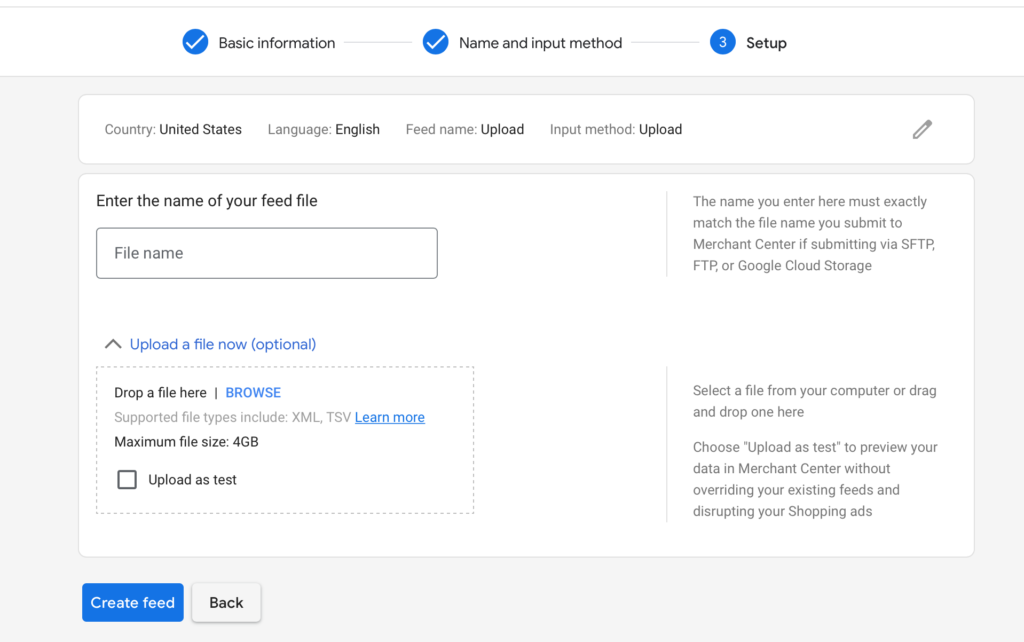 Setting Up a Product Feed3