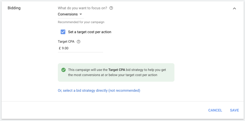 Mastering the Google ads bidding strategies : A Comprehensive Guide 2 Target Cost Per Acquisition