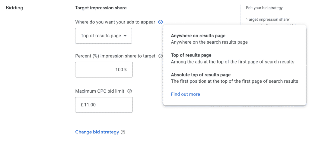 Mastering the Google ads bidding strategies : A Comprehensive Guide 8 Target Impression Share