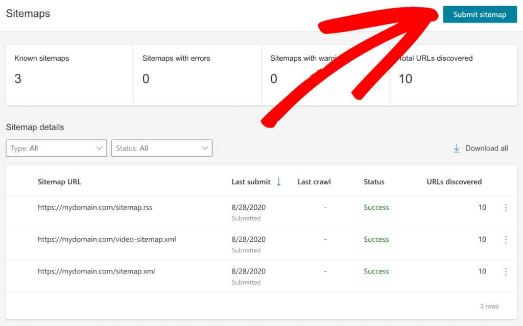 Using Bing Webmaster Tools to submit sitemaps