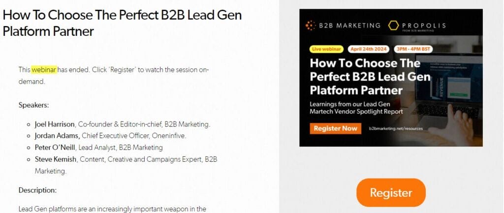 13 Advanced Online Lead Generation Methods & Techniques for Professional Services 5 Webinars