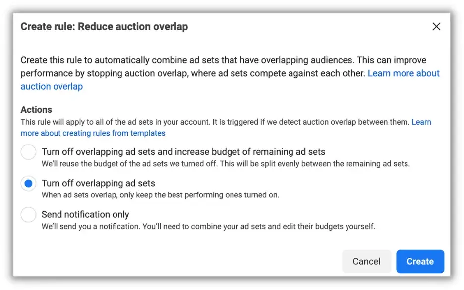 5 Tips for Using Facebook Ads Automated Rules to Improve Your Marketing Strategy 1 auctions overlap Facebook
