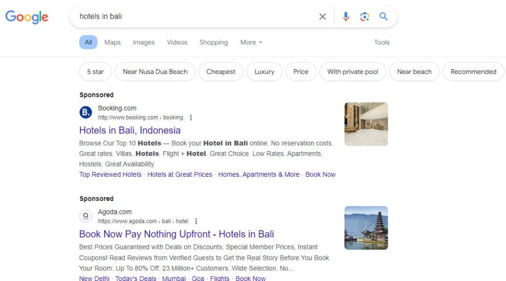 10 Digital Marketing Strategies for Hotel Industry to Maximizing Bookings 3 hotel google ads