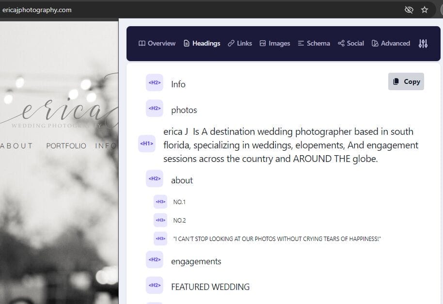 keyword in headers