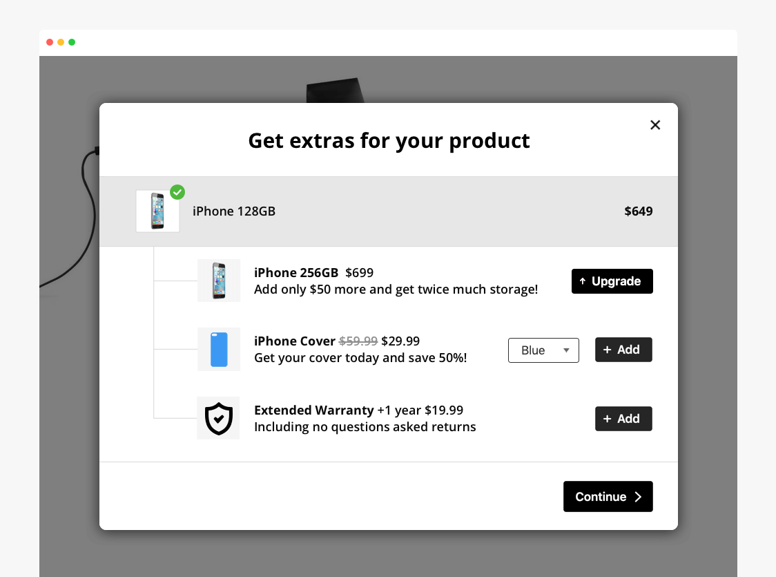 Provide Up-Sells & Upgrades