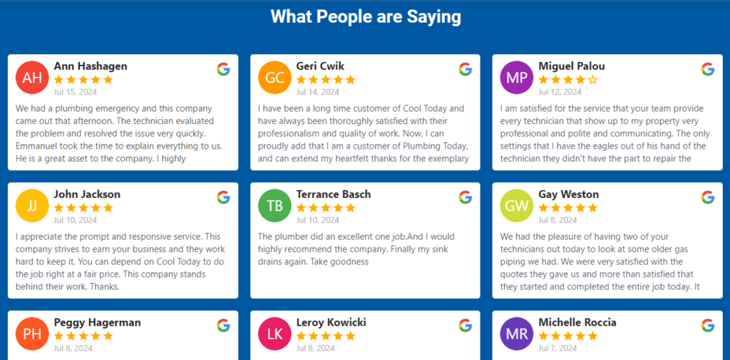 trust with positive customer reviews