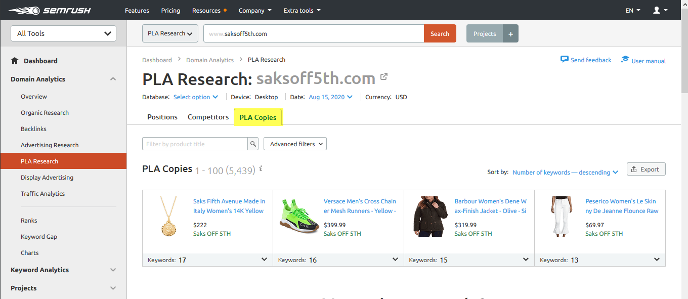 Analyse Competitor Google Ads